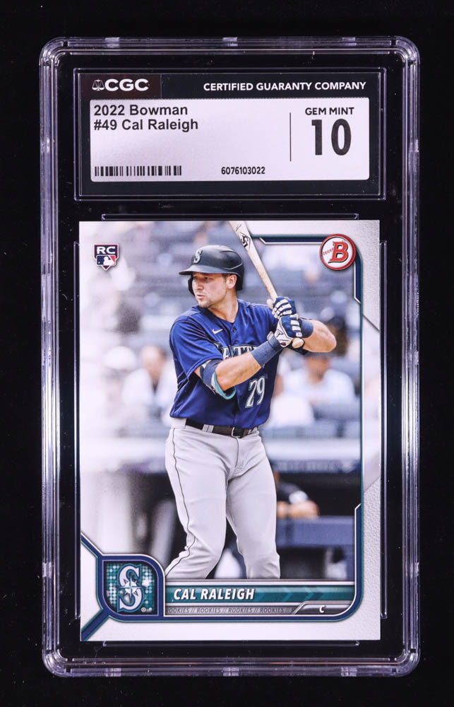 Cal Raleigh 2022 Bowman #49 RC (CGC 10) at PristineAuction.com Cal Raleigh 2022 Bowman #49 RC (CGC 10) at PristineAuction.com
