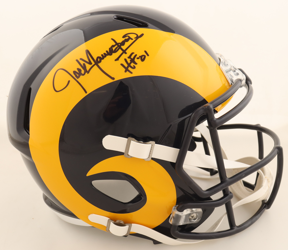Jack Youngblood Signed Rams Full-Size Speed Helmet Inscribed "HF 01" (Schwartz) at PristineAuction.com Jack Youngblood Signed Rams Full-Size Speed Helmet Inscribed "HF 01" (Schwartz) at PristineAuction.com