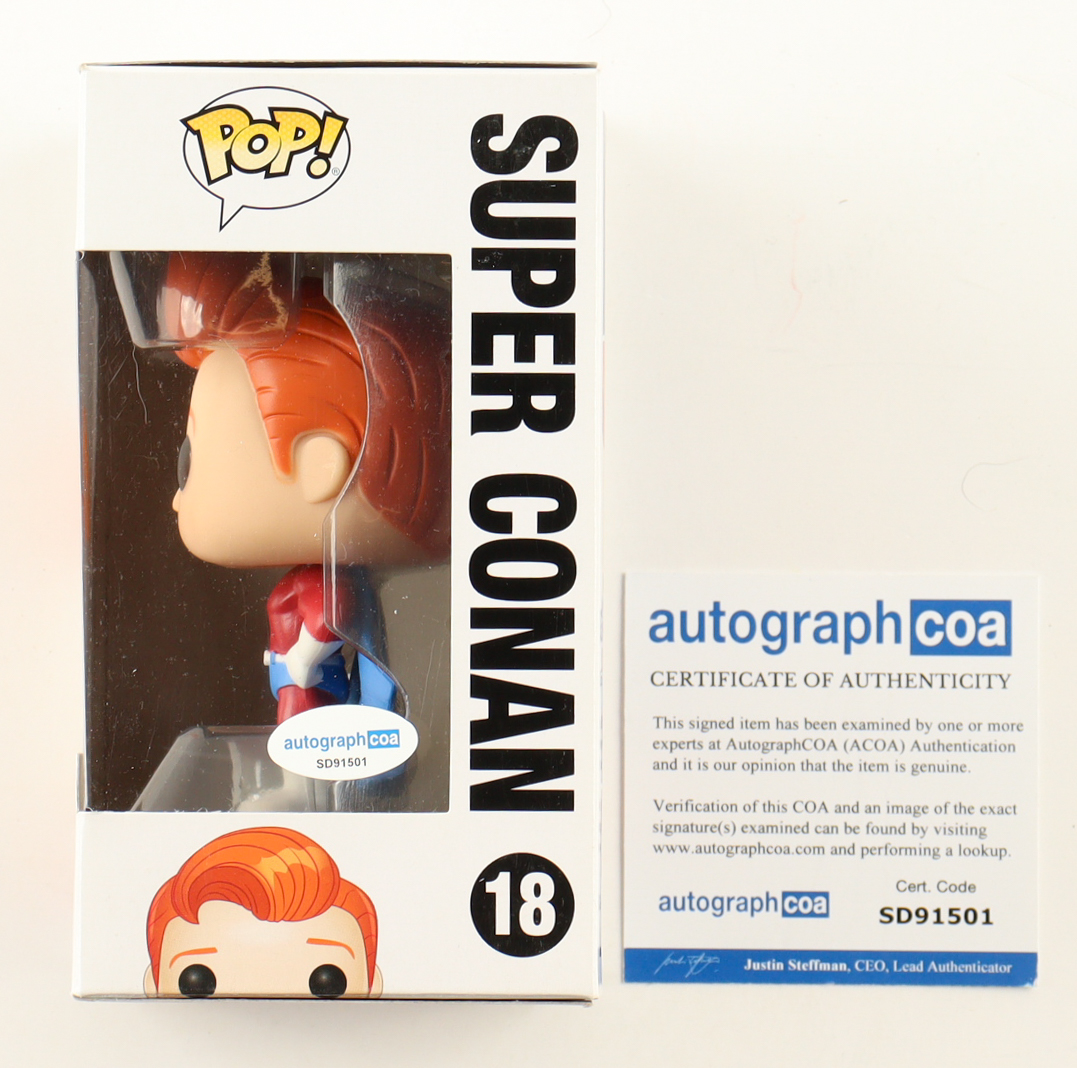 Conan O'Brien Signed "Conan" #18 Conan O'Brien Funko Pop! Vinyl Figure (ACOA) at PristineAuction.com Conan O'Brien Signed "Conan" #18 Conan O'Brien Funko Pop! Vinyl Figure (ACOA) at PristineAuction.com