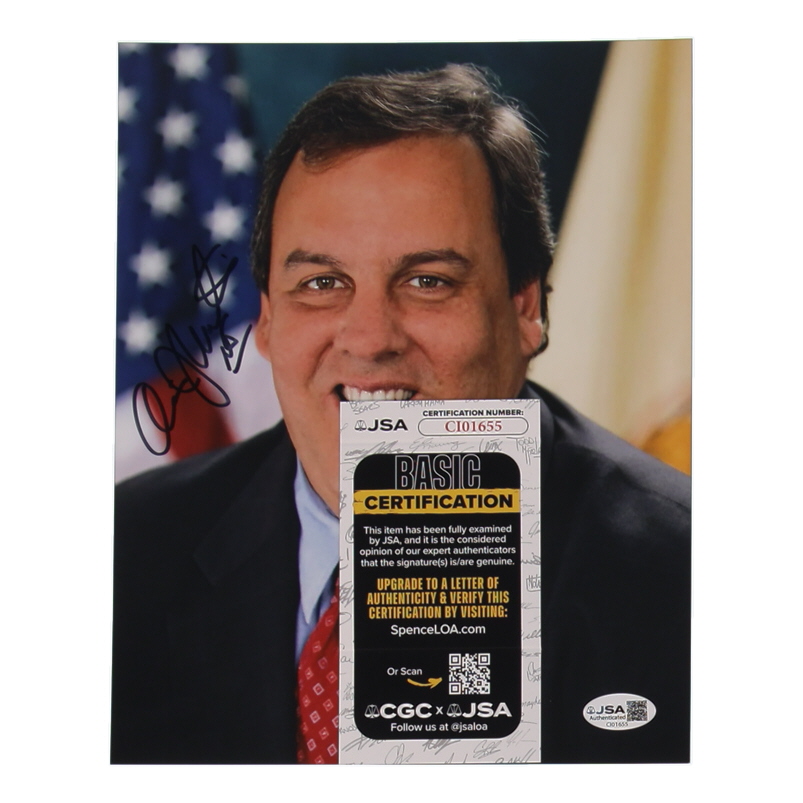Chris Christie Signed 8x10 Photo (JSA) at PristineAuction.com Chris Christie Signed 8x10 Photo (JSA) at PristineAuction.com