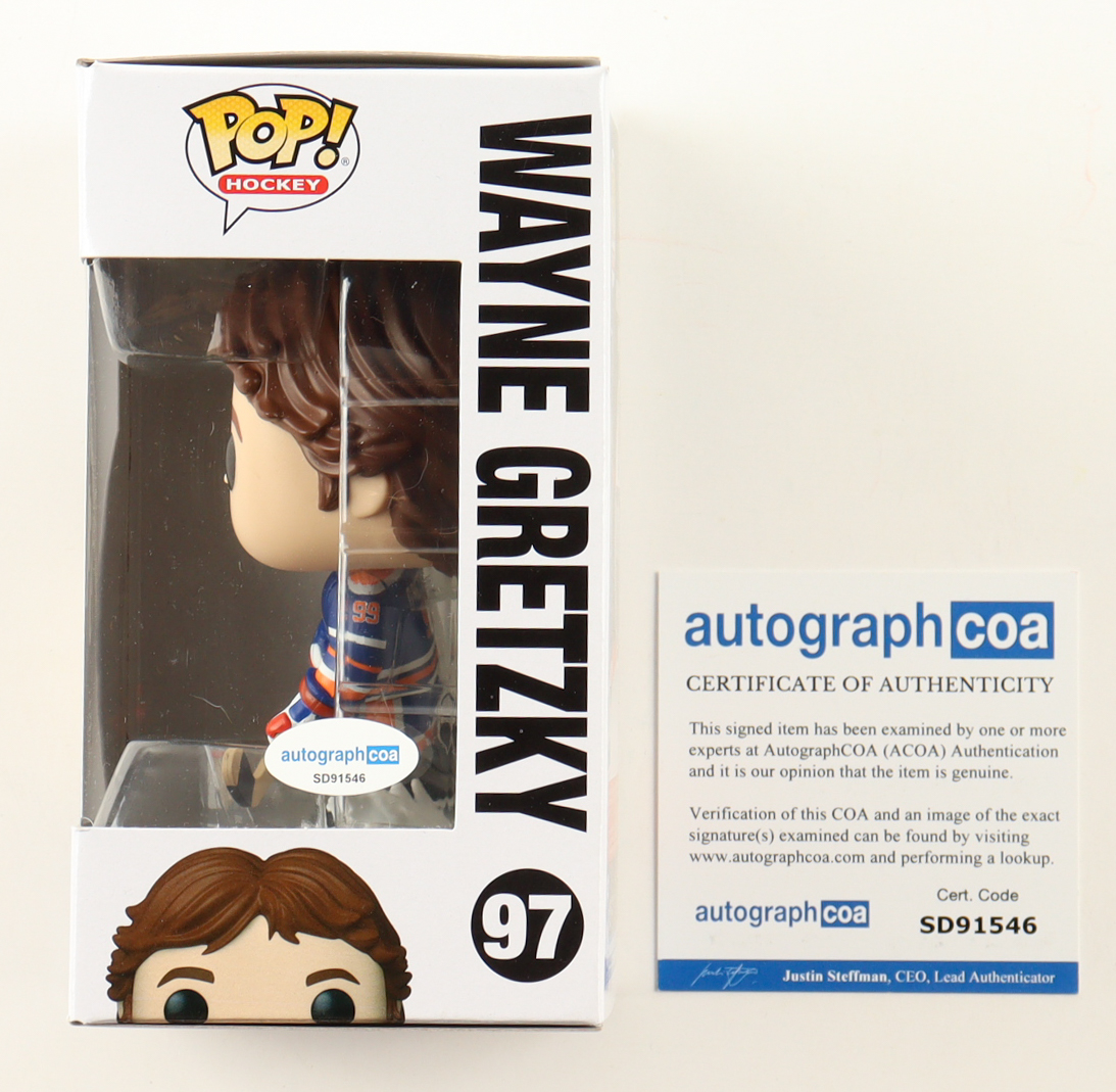 Wayne Gretzky Signed Oilers #97 Funko Pop! Vinyl Figure (AutographCOA) at PristineAuction.com Wayne Gretzky Signed Oilers #97 Funko Pop! Vinyl Figure (AutographCOA) at PristineAuction.com
