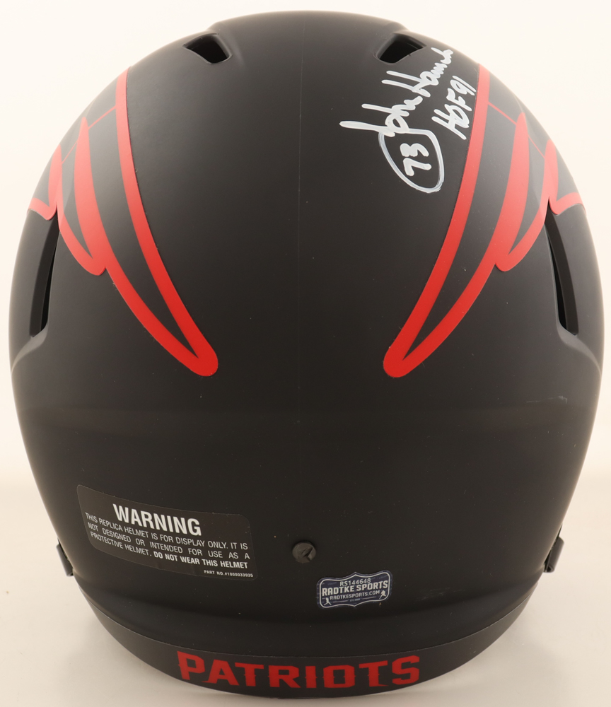 John Hannah Signed Patriots Full-Size Eclipse Alternate Speed Helmet Inscribed "HOF 91" (Schwartz) at PristineAuction.com John Hannah Signed Patriots Full-Size Eclipse Alternate Speed Helmet Inscribed "HOF 91" (Schwartz) at PristineAuction.com
