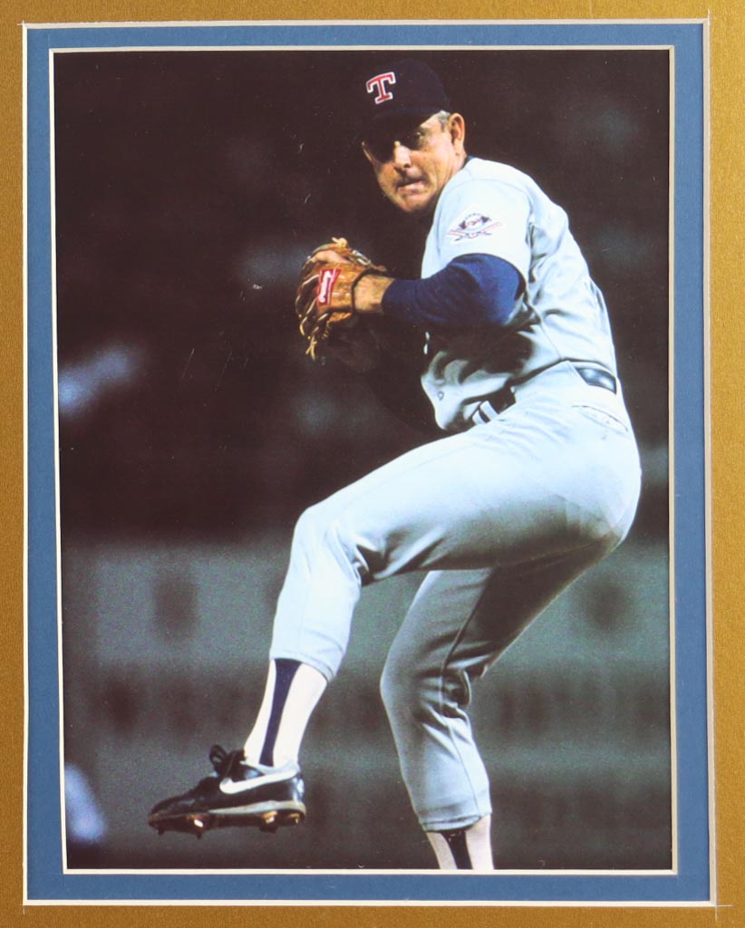 Nolan Ryan Signed Custom Framed Jersey Display with (3) Vintage Ryan Career Pins Inscribed "7 No-Hitter" (PSA) at PristineAuction.com Nolan Ryan Signed Custom Framed Jersey Display with (3) Vintage Ryan Career Pins Inscribed "7 No-Hitter" (PSA) at PristineAuction.com