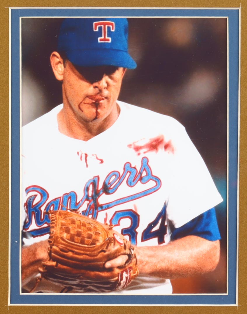 Nolan Ryan Signed Custom Framed Jersey Display with (3) Vintage Ryan Career Pins Inscribed "7 No-Hitter" (PSA) at PristineAuction.com Nolan Ryan Signed Custom Framed Jersey Display with (3) Vintage Ryan Career Pins Inscribed "7 No-Hitter" (PSA) at PristineAuction.com