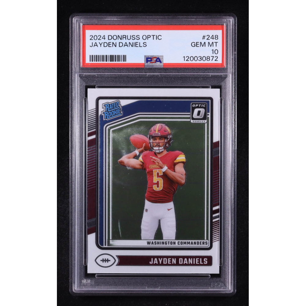 Jayden Daniels 2024 Donruss Optic RR #248 RC (PSA 10) at PristineAuction.com