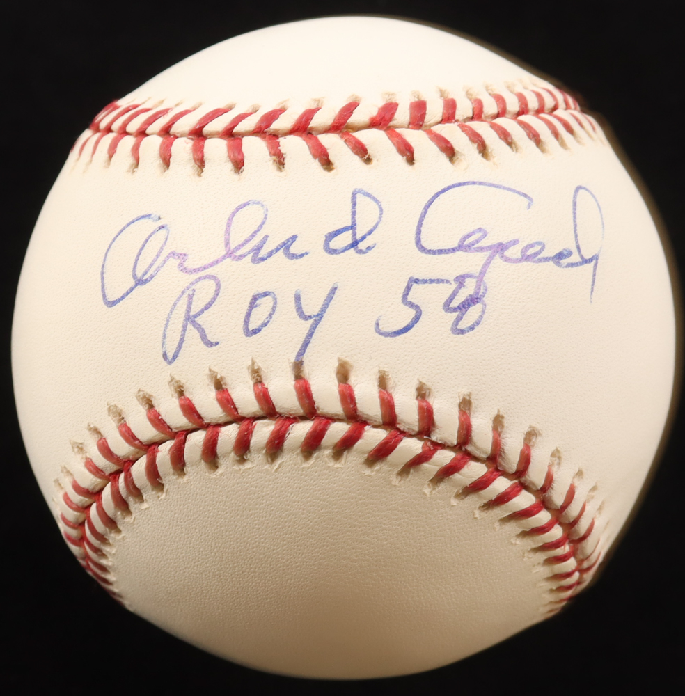 Orlando Cepeda Signed OML Baseball Inscribed "ROY 58" (PSA 10) at PristineAuction.com Orlando Cepeda Signed OML Baseball Inscribed "ROY 58" (PSA 10) at PristineAuction.com