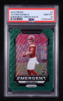 Jayden Daniels 2024 Panini Prizm Emergent Green Wave #2 RC (PSA 10) at PristineAuction.com