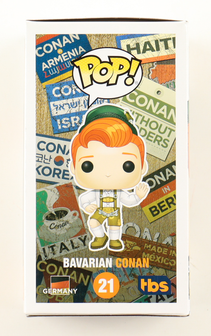 Conan O'Brien Signed "Conan without Borders" #21 Bavarian Conan Funko Pop! Vinyl Figure (ACOA) at PristineAuction.com Conan O'Brien Signed "Conan without Borders" #21 Bavarian Conan Funko Pop! Vinyl Figure (ACOA) at PristineAuction.com