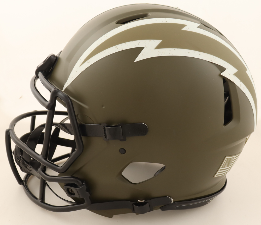 LaDainian Tomlinson Signed Chargers Full-Size Authentic On-Field Salute to Service Alternate Speed Helmet Inscribed "2006 NFL MVP" (Beckett) at PristineAuction.com LaDainian Tomlinson Signed Chargers Full-Size Authentic On-Field Salute to Service Alternate Speed Helmet Inscribed "2006 NFL MVP" (Beckett) at PristineAuction.com