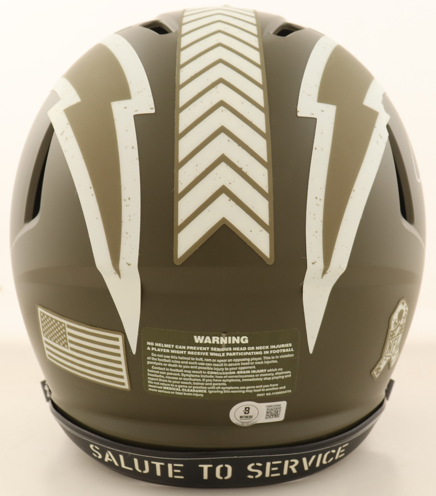 LaDainian Tomlinson Signed Chargers Full-Size Authentic On-Field Salute to Service Alternate Speed Helmet Inscribed "2006 NFL MVP" (Beckett) at PristineAuction.com LaDainian Tomlinson Signed Chargers Full-Size Authentic On-Field Salute to Service Alternate Speed Helmet Inscribed "2006 NFL MVP" (Beckett) at PristineAuction.com