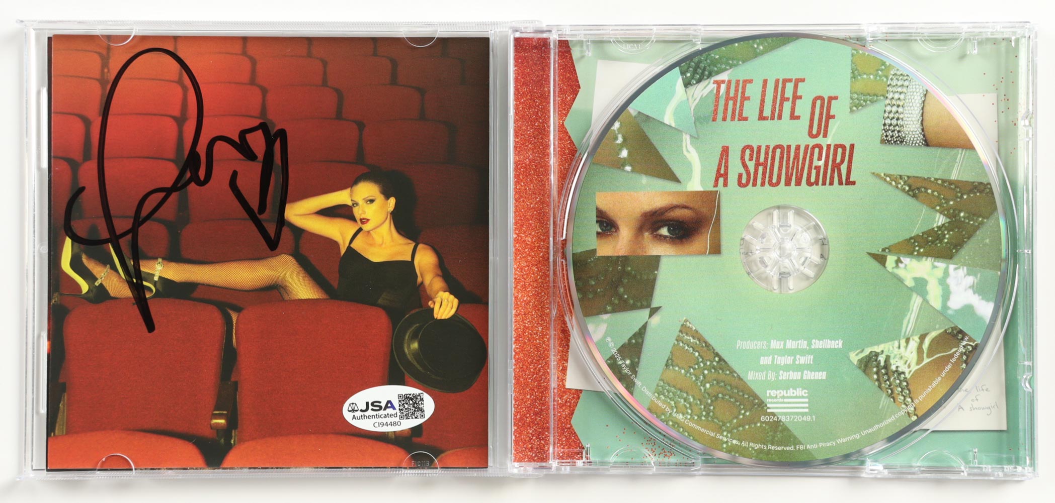 Taylor Swift Signed "The Life of a Showgirl" CD Album Insert (JSA) at PristineAuction.com Taylor Swift Signed "The Life of a Showgirl" CD Album Insert (JSA) at PristineAuction.com