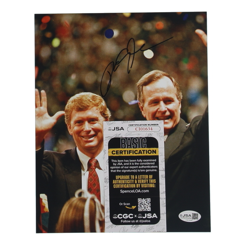 Dan Quayle Signed 8x10 Photo (JSA) at PristineAuction.com Dan Quayle Signed 8x10 Photo (JSA) at PristineAuction.com