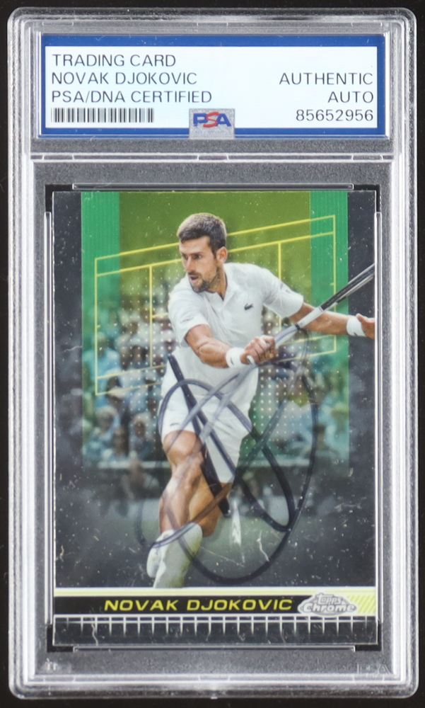 Novak Djokovic Signed 2024 Topps Chrome Tennis #1 (PSA) at PristineAuction.com Novak Djokovic Signed 2024 Topps Chrome Tennis #1 (PSA) at PristineAuction.com