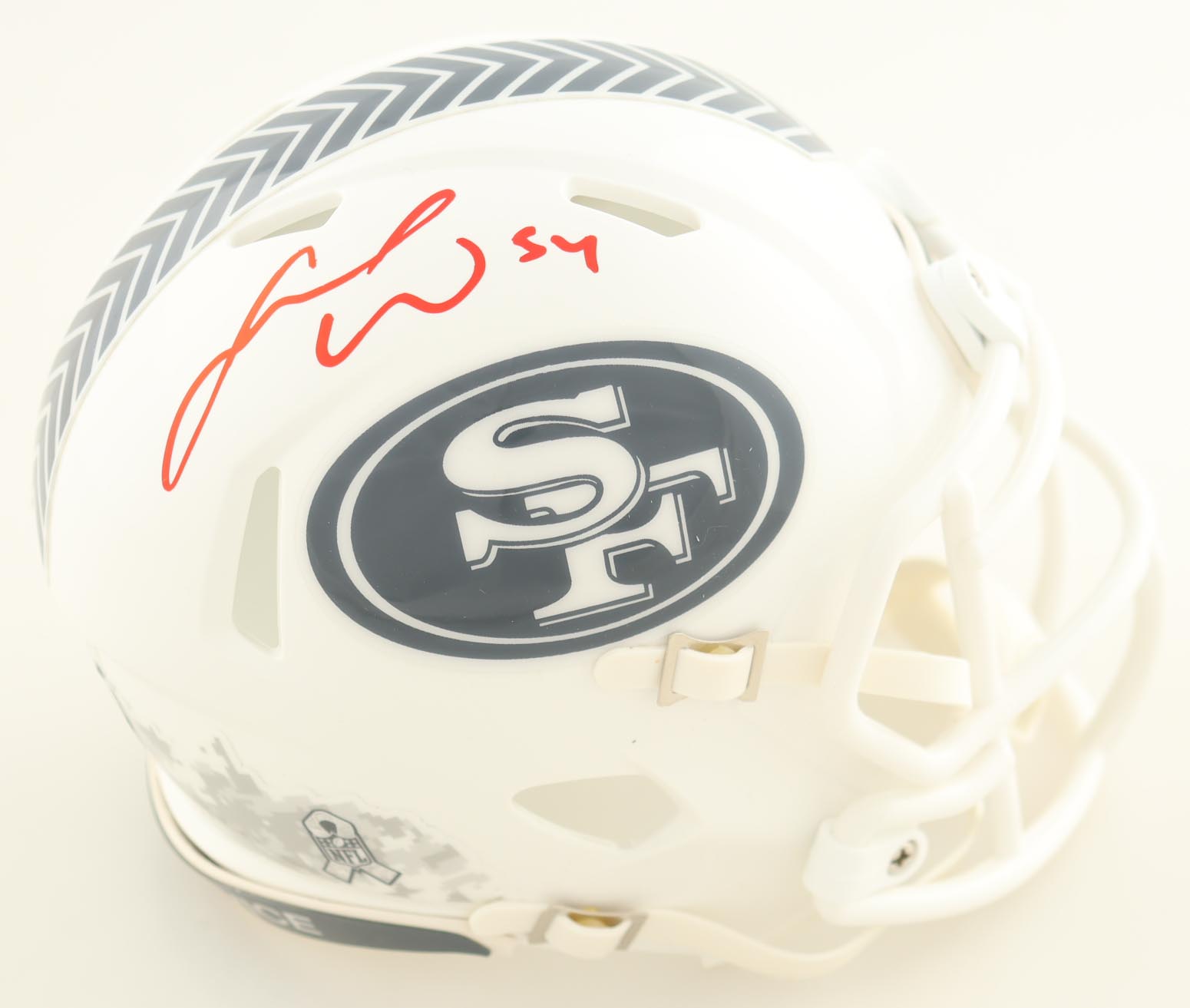 Fred Warner Signed 49ers Salute To Service Alternate Speed Mini Helmet (Beckett) at PristineAuction.com Fred Warner Signed 49ers Salute To Service Alternate Speed Mini Helmet (Beckett) at PristineAuction.com