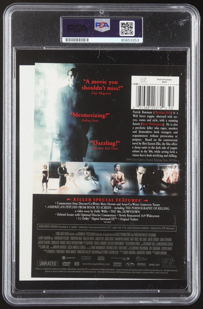 Christian Bale Signed "American Psycho" DVD Cover (PSA) at PristineAuction.com Christian Bale Signed "American Psycho" DVD Cover (PSA) at PristineAuction.com