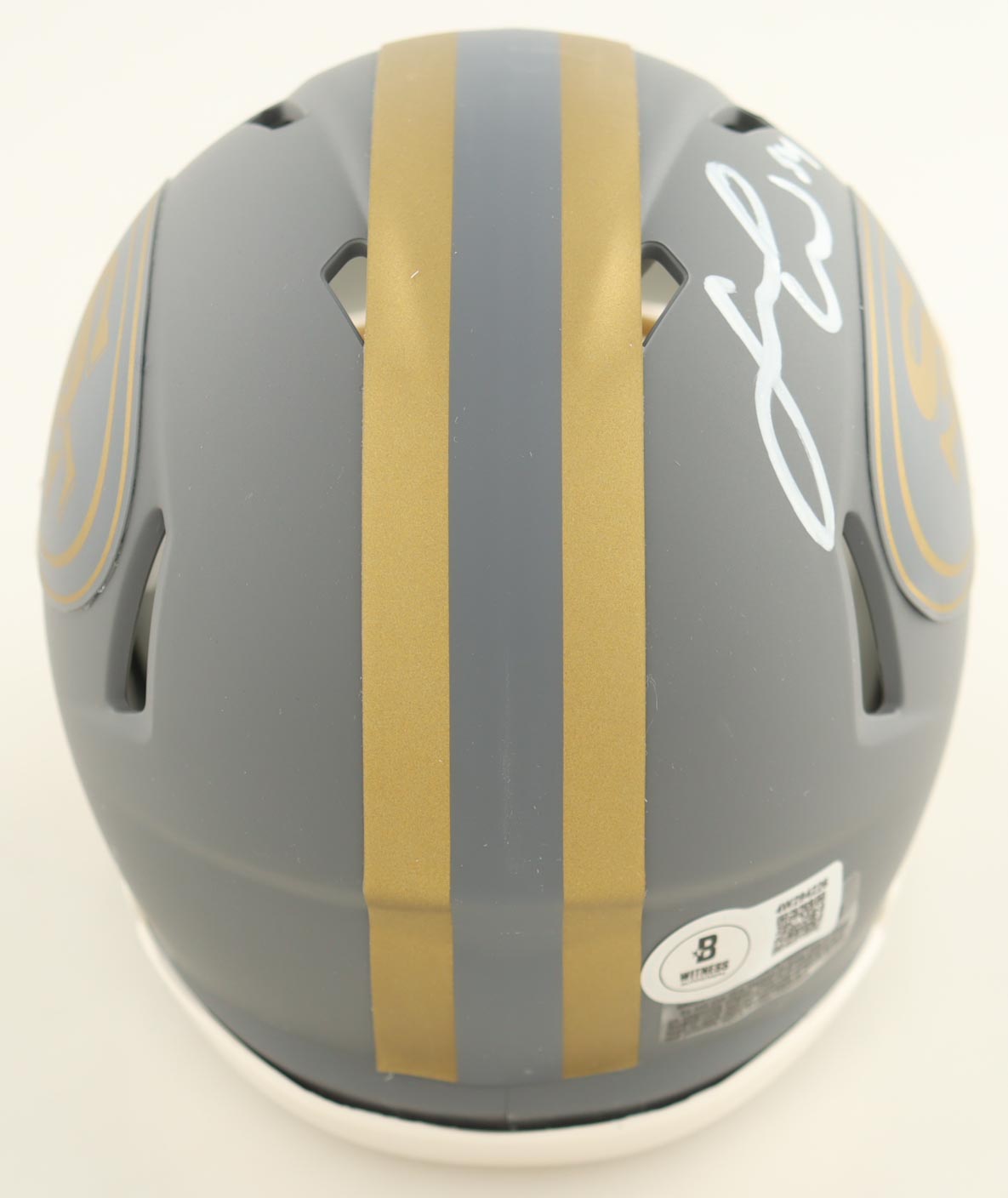 Fred Warner Signed 49ers Slate Alternate Speed Mini Helmet (Beckett) at PristineAuction.com Fred Warner Signed 49ers Slate Alternate Speed Mini Helmet (Beckett) at PristineAuction.com