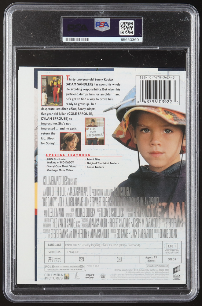 Adam Sandler Signed "Big Daddy" DVD Cover (PSA) at PristineAuction.com Adam Sandler Signed "Big Daddy" DVD Cover (PSA) at PristineAuction.com