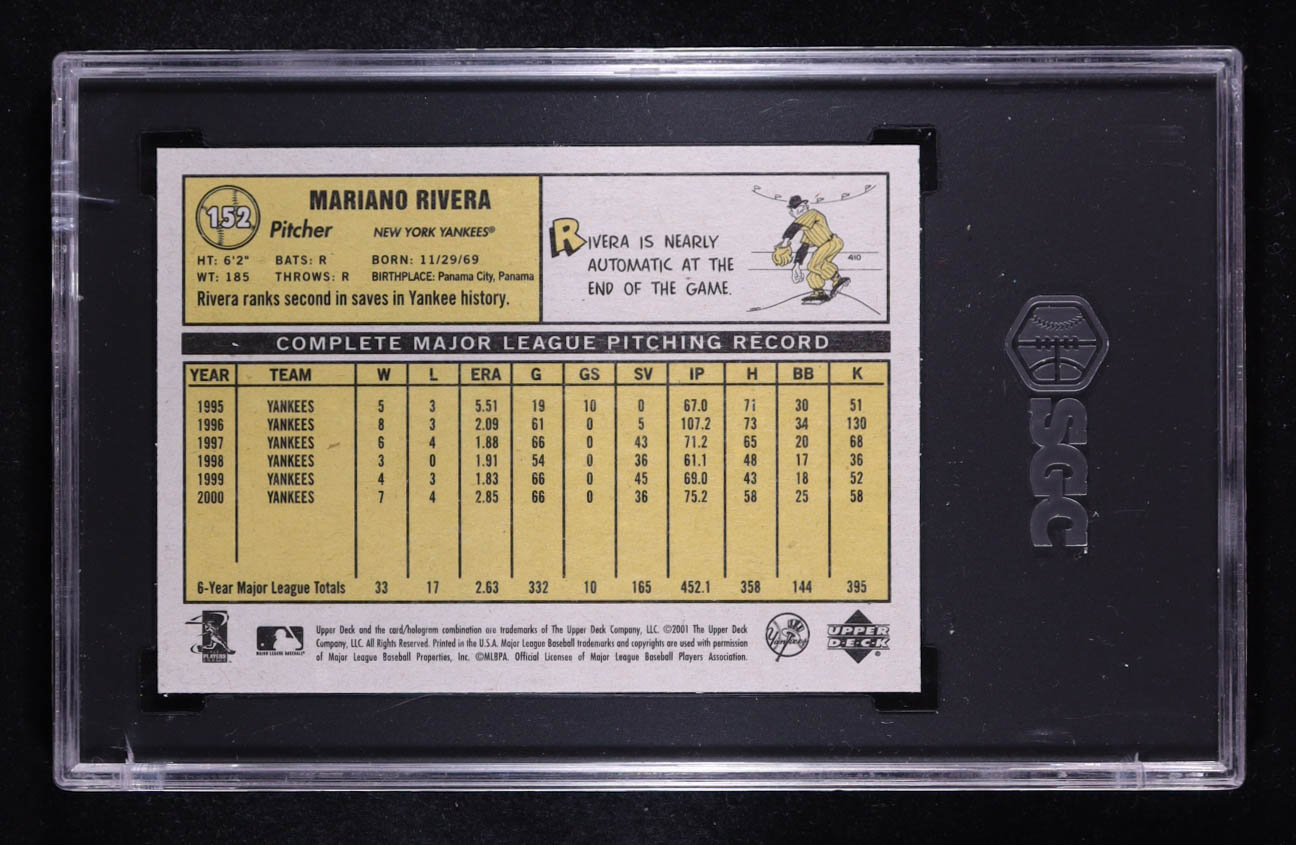 Mariano Rivera 2001 Upper Deck Vintage #152 (SGC 10) at PristineAuction.com Mariano Rivera 2001 Upper Deck Vintage #152 (SGC 10) at PristineAuction.com