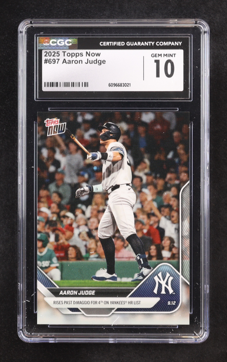Aaron Judge 2025 Topps Now #697 (CGC 10) at PristineAuction.com Aaron Judge 2025 Topps Now #697 (CGC 10) at PristineAuction.com