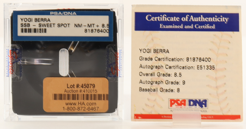 Yogi Berra Signed OAL Baseball (PSA 8.5) at PristineAuction.com Yogi Berra Signed OAL Baseball (PSA 8.5) at PristineAuction.com
