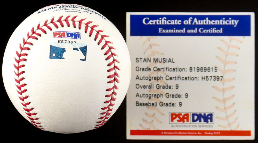 Stan Musial Signed OML Baseball (PSA 9) at PristineAuction.com Stan Musial Signed OML Baseball (PSA 9) at PristineAuction.com