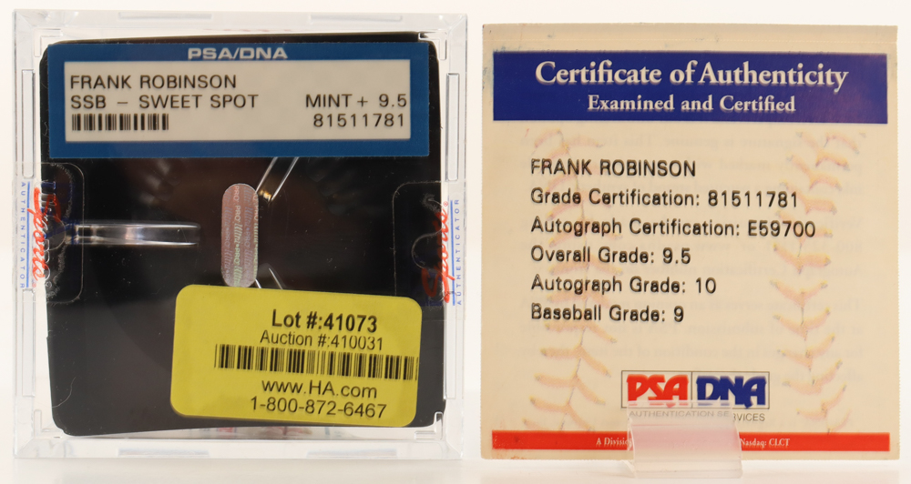 Frank Robinson Signed OML Baseball (PSA 9.5) at PristineAuction.com Frank Robinson Signed OML Baseball (PSA 9.5) at PristineAuction.com