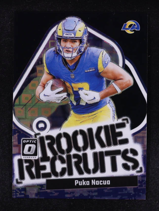 Puka Nacua 2023 Donruss Optic Rookie Recruits Black Pandora #13 RC #05/25 at PristineAuction.com Puka Nacua 2023 Donruss Optic Rookie Recruits Black Pandora #13 RC #05/25 at PristineAuction.com