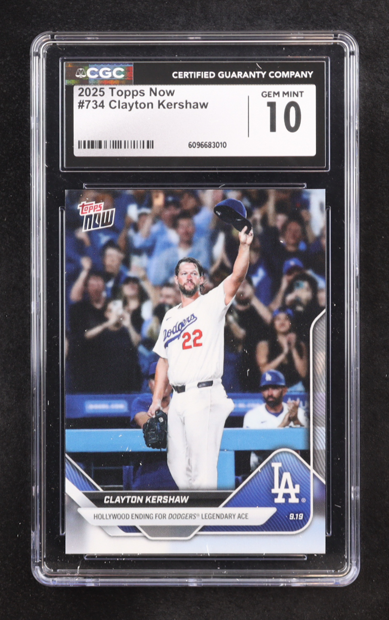 Clayton Kershaw 2025 Topps Now #734 (CGC 10) at PristineAuction.com Clayton Kershaw 2025 Topps Now #734 (CGC 10) at PristineAuction.com