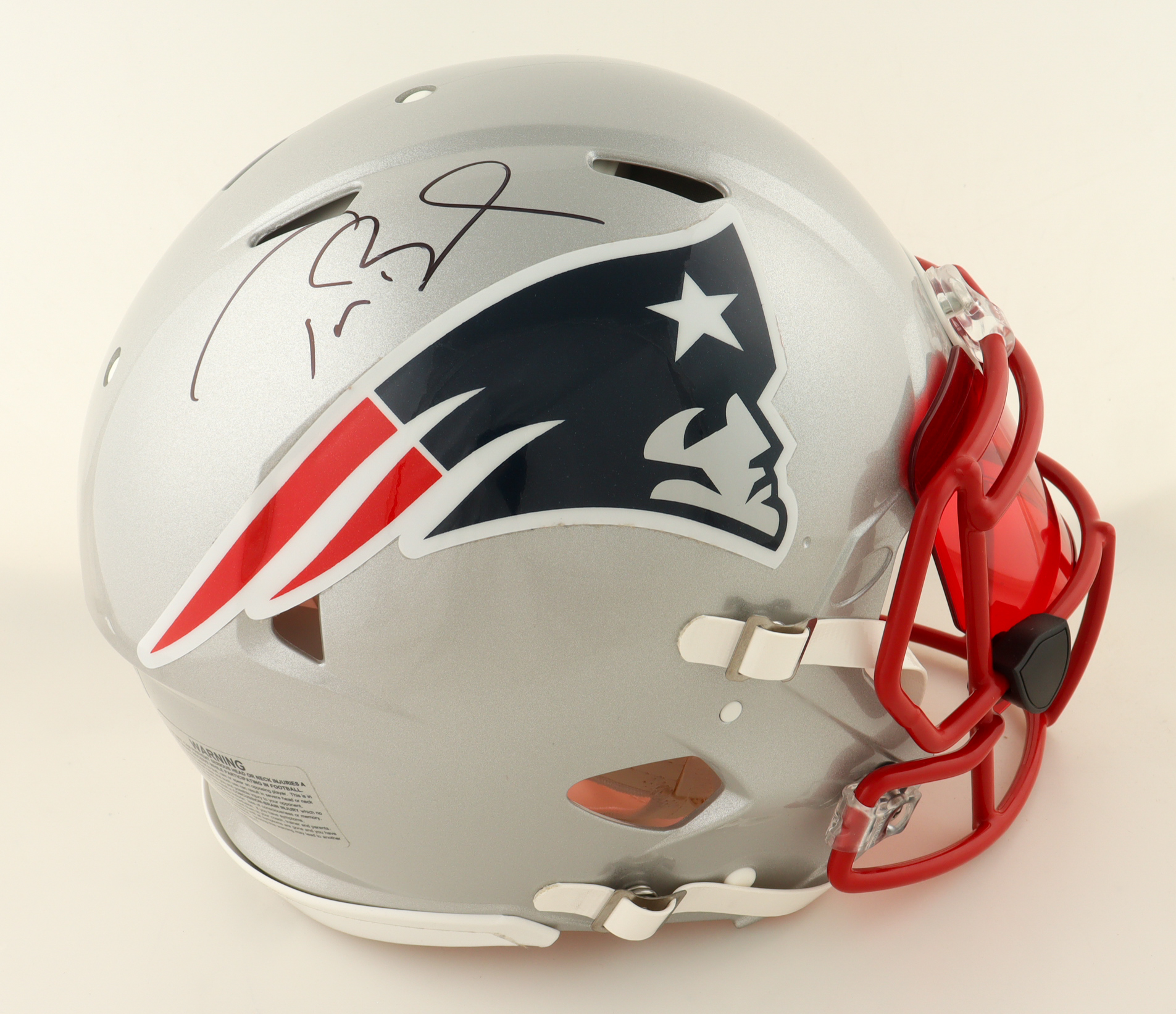 Tom Brady Signed Patriots Full-Size Authentic On-Field Speed Helmet With Visor (Fanatics & GOAT) at PristineAuction.com Tom Brady Signed Patriots Full-Size Authentic On-Field Speed Helmet With Visor (Fanatics & GOAT) at PristineAuction.com