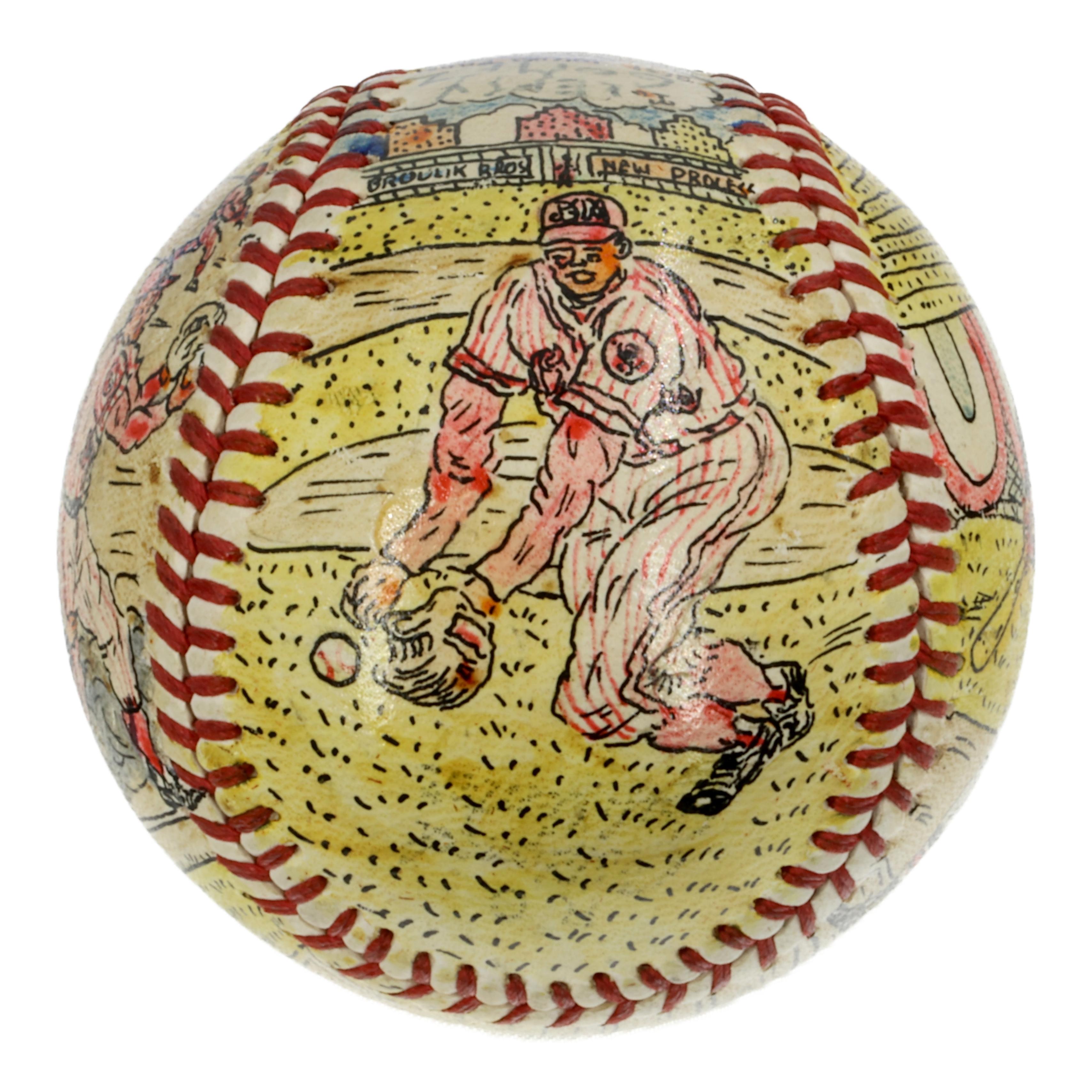 George Sosnak Hand-Painted 1960 Braves Baseball at PristineAuction.com George Sosnak Hand-Painted 1960 Braves Baseball at PristineAuction.com