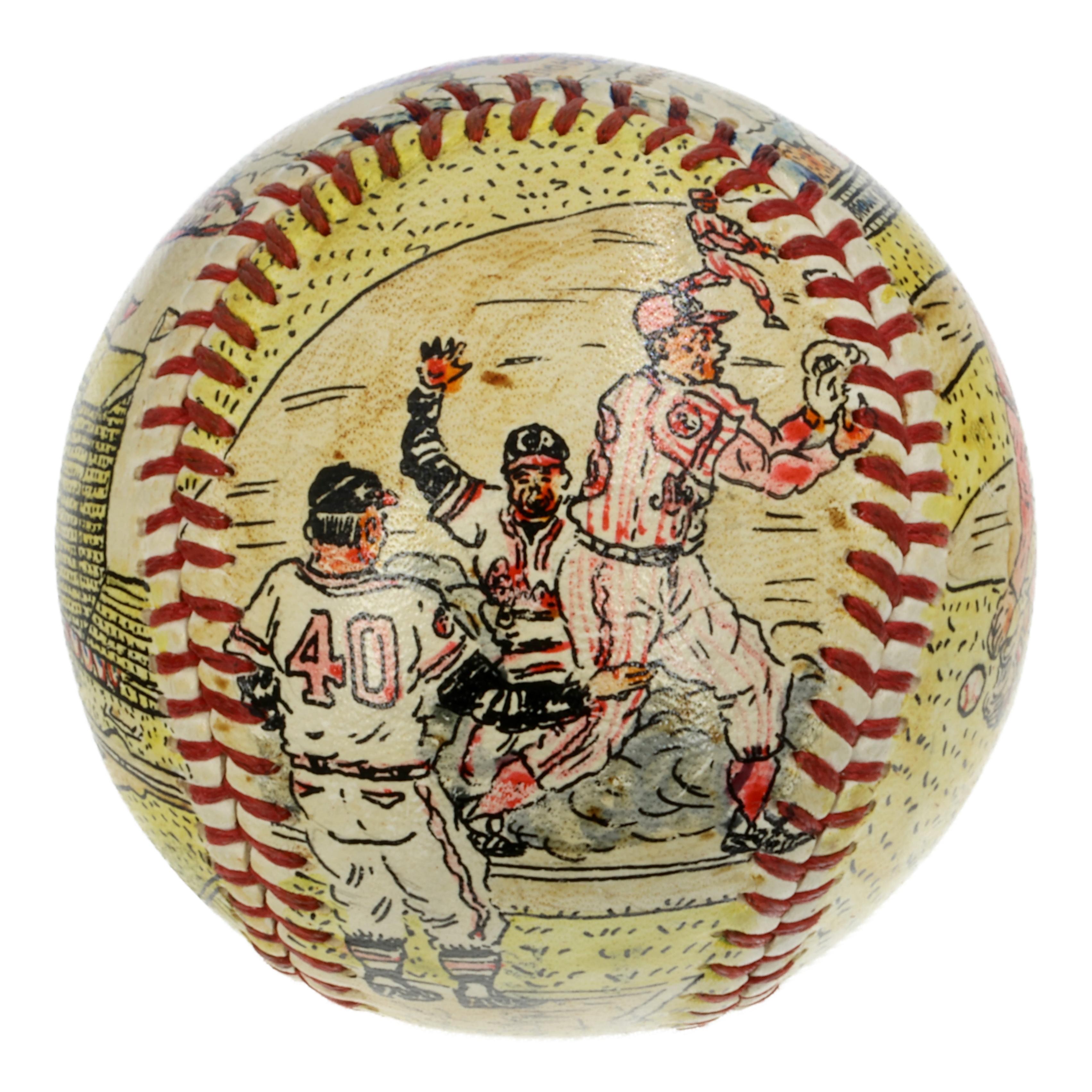 George Sosnak Hand-Painted 1960 Braves Baseball at PristineAuction.com George Sosnak Hand-Painted 1960 Braves Baseball at PristineAuction.com