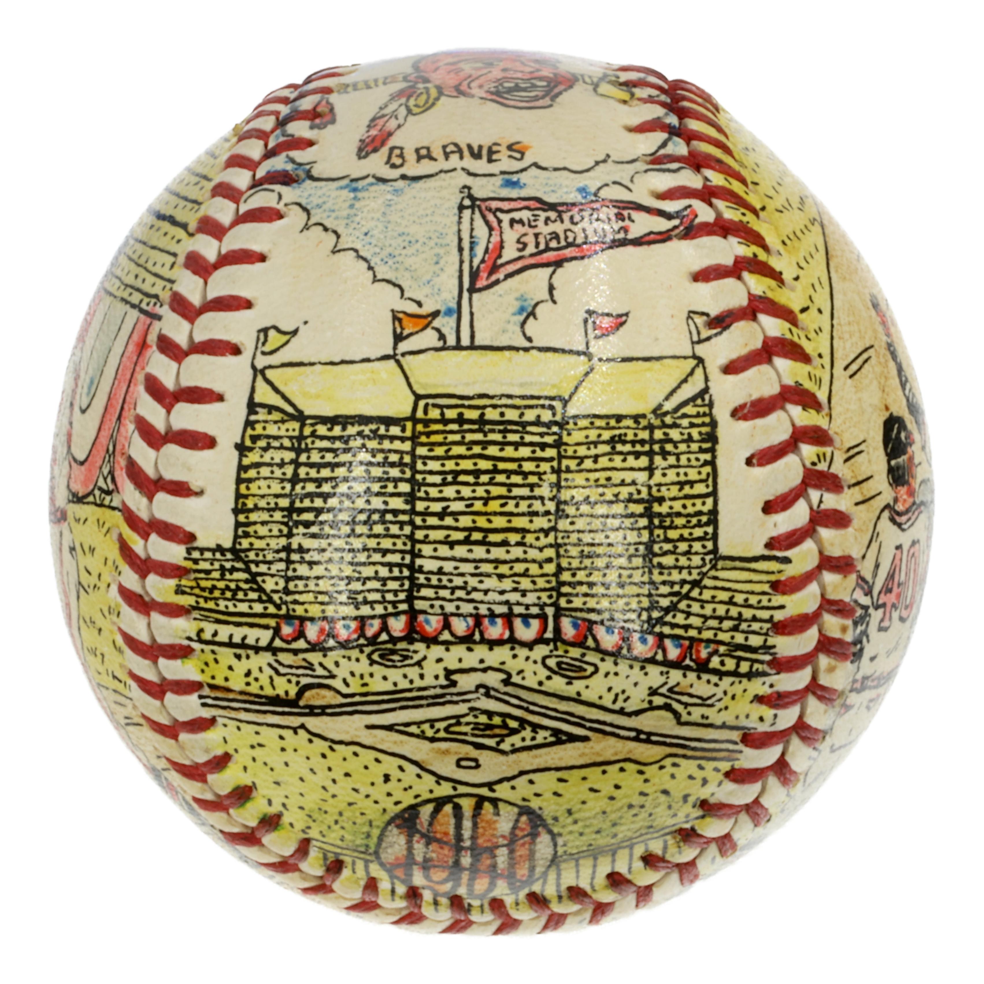 George Sosnak Hand-Painted 1960 Braves Baseball at PristineAuction.com George Sosnak Hand-Painted 1960 Braves Baseball at PristineAuction.com