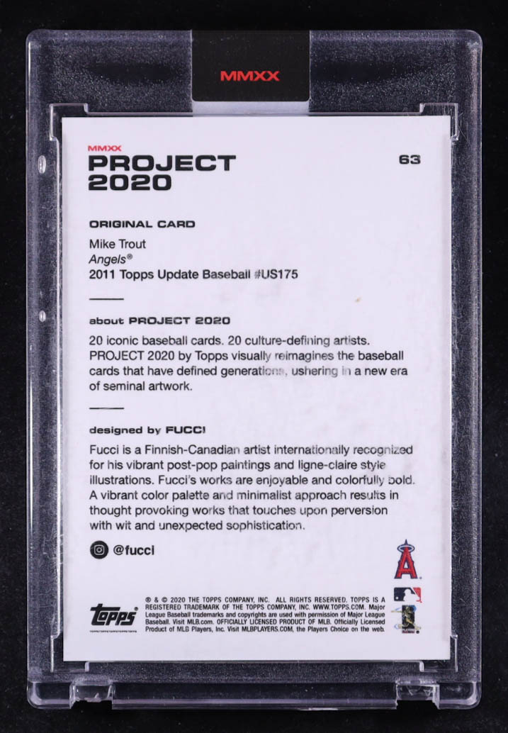 Mike Trout 2020 Topps Project 2020 #63 / Fucci at PristineAuction.com Mike Trout 2020 Topps Project 2020 #63 / Fucci at PristineAuction.com