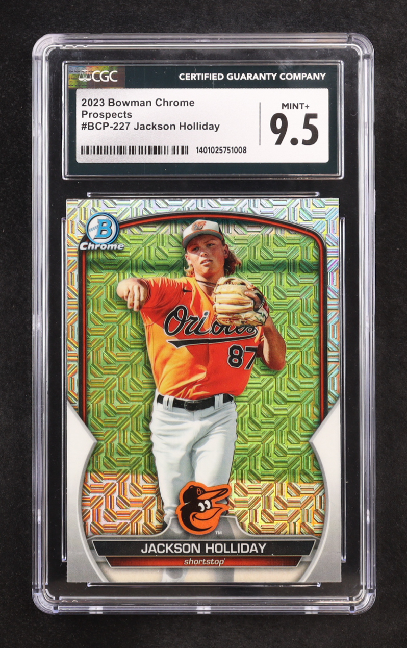 Jackson Holliday 2023 Bowman Chrome Prospects #BCP-227 RC (CGC 9.5) at PristineAuction.com Jackson Holliday 2023 Bowman Chrome Prospects #BCP-227 RC (CGC 9.5) at PristineAuction.com