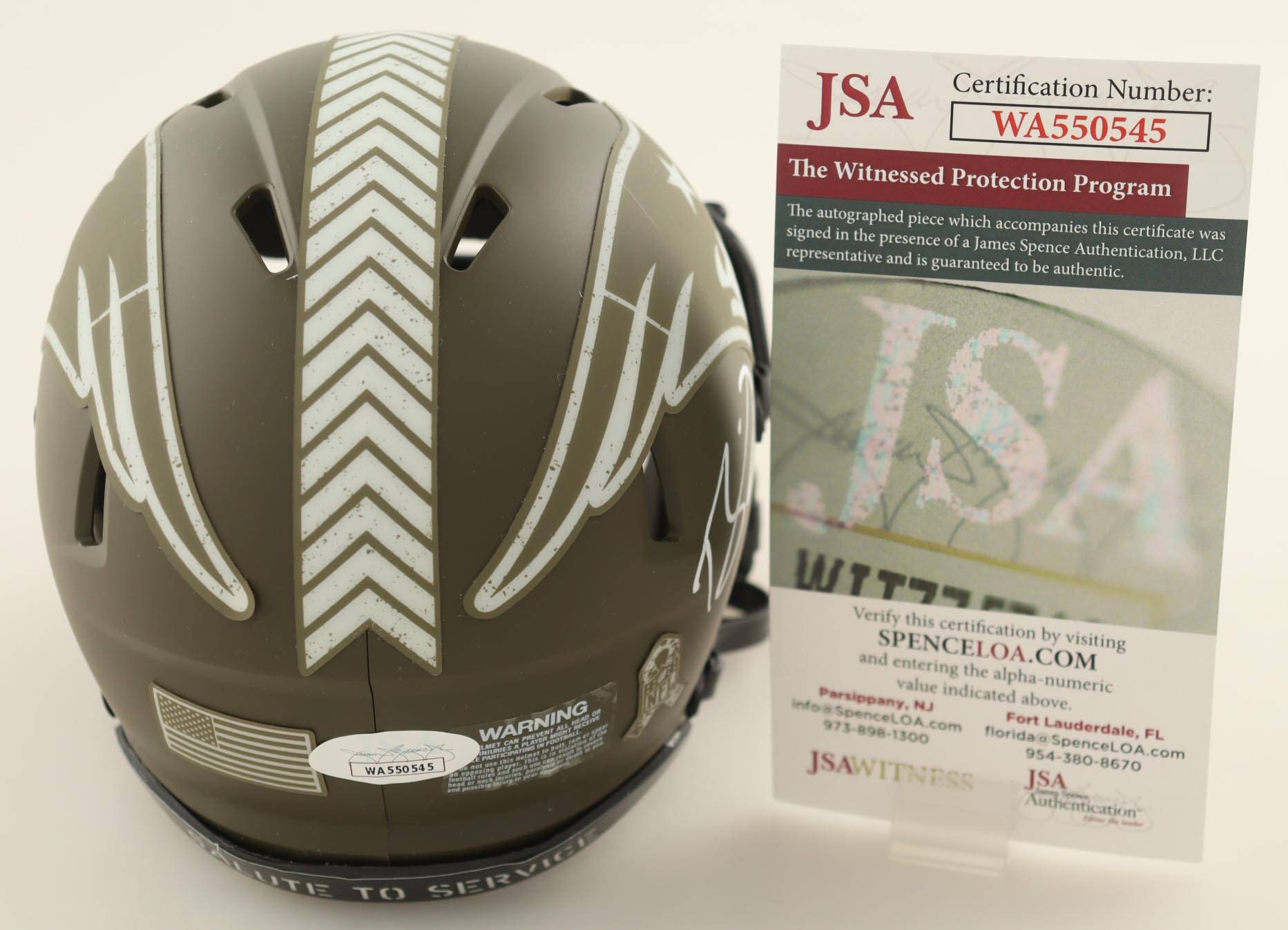 Bailey Zappe Signed Patriots Salute to Service Alternate Speed Mini Helmet (JSA) at PristineAuction.com Bailey Zappe Signed Patriots Salute to Service Alternate Speed Mini Helmet (JSA) at PristineAuction.com