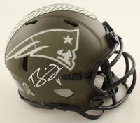 Bailey Zappe Signed Patriots Salute to Service Alternate Speed Mini Helmet (JSA) at PristineAuction.com