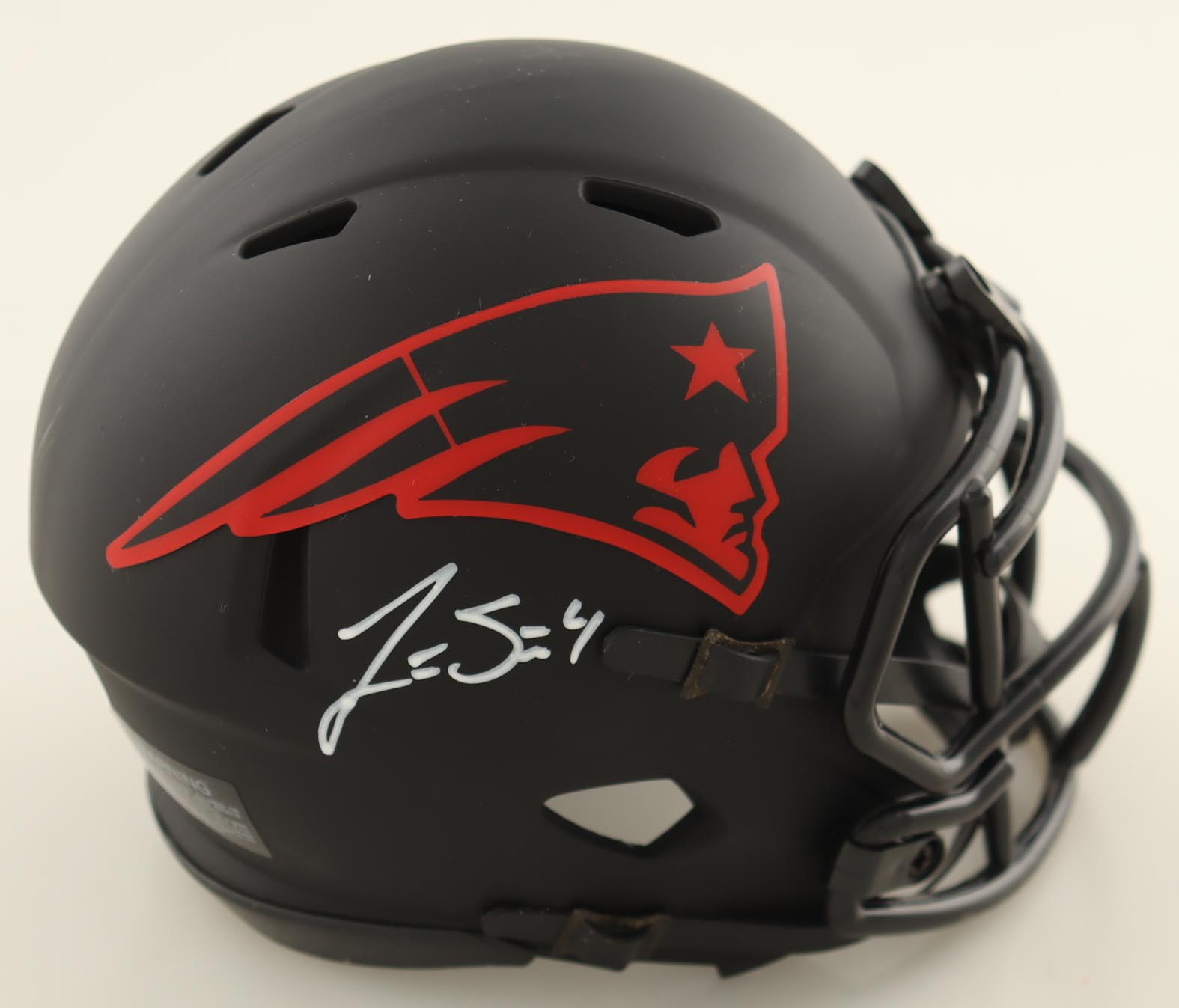 Jarrett Stidham Signed Patriots Eclipse Alternate Speed Mini Helmet (JSA) at PristineAuction.com Jarrett Stidham Signed Patriots Eclipse Alternate Speed Mini Helmet (JSA) at PristineAuction.com