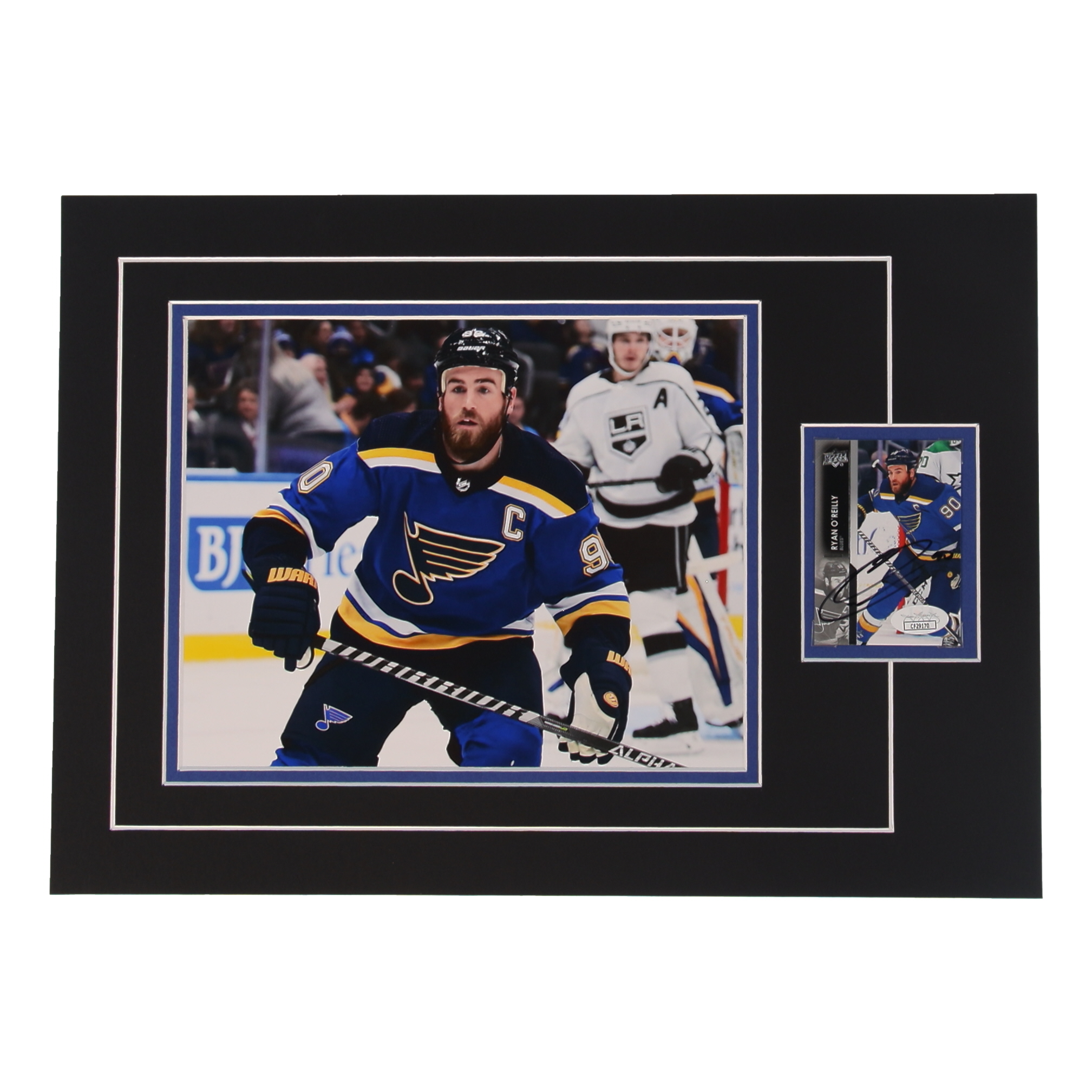 Ryan O'Reilly Signed 12x17 Custom Matted Sports Card Display with Photo (JSA) at PristineAuction.com Ryan O'Reilly Signed 12x17 Custom Matted Sports Card Display with Photo (JSA) at PristineAuction.com