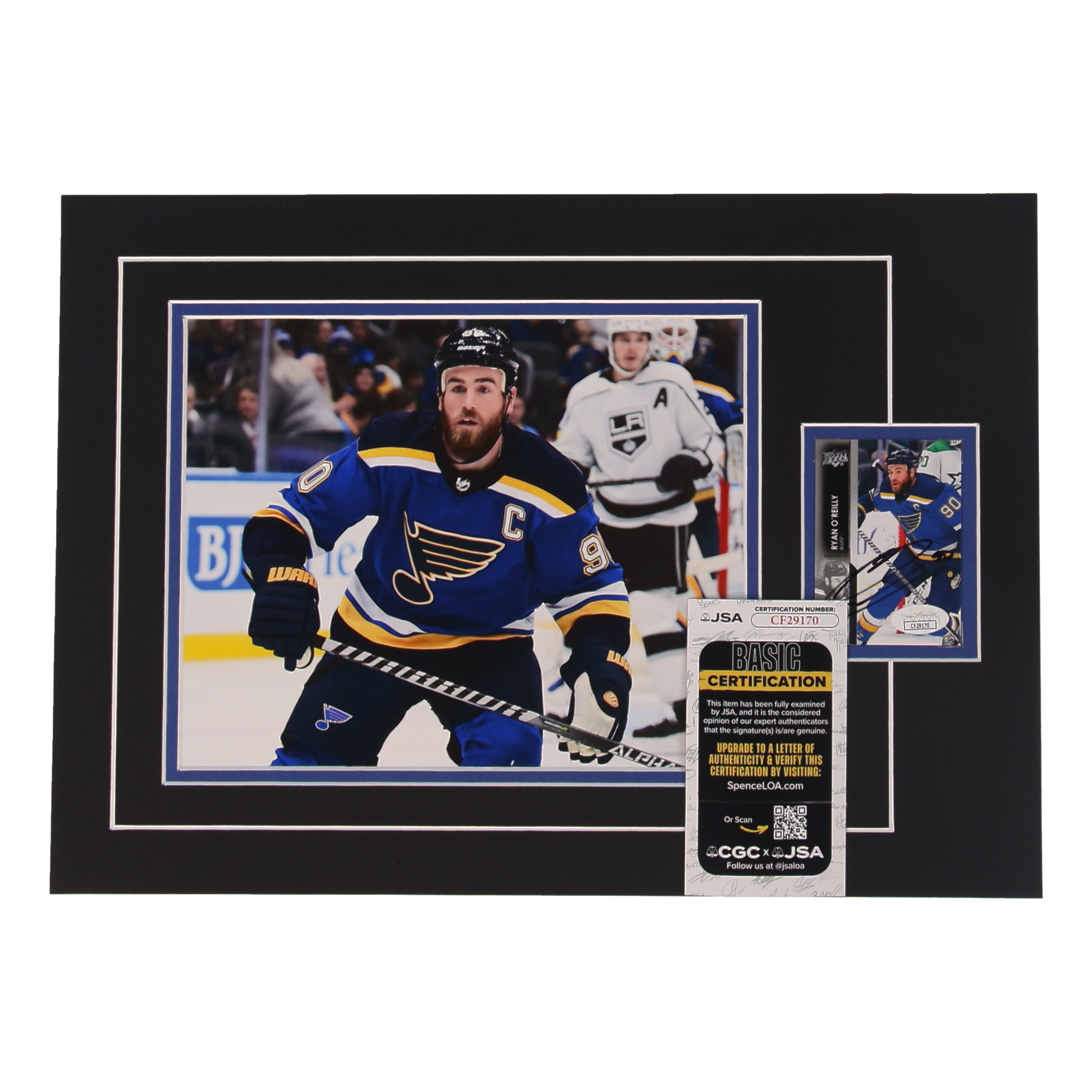 Ryan O'Reilly Signed 12x17 Custom Matted Sports Card Display with Photo (JSA) at PristineAuction.com Ryan O'Reilly Signed 12x17 Custom Matted Sports Card Display with Photo (JSA) at PristineAuction.com