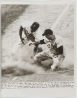 1950s Authentic Jackie Robinson Dodgers Wire Photo (PSA) at PristineAuction.com