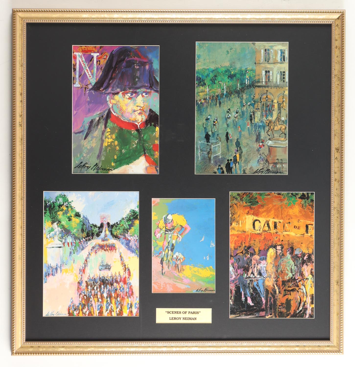 'Scenes of Paris" Custom Framed Leroy Neiman Art Print Display at PristineAuction.com 'Scenes of Paris" Custom Framed Leroy Neiman Art Print Display at PristineAuction.com