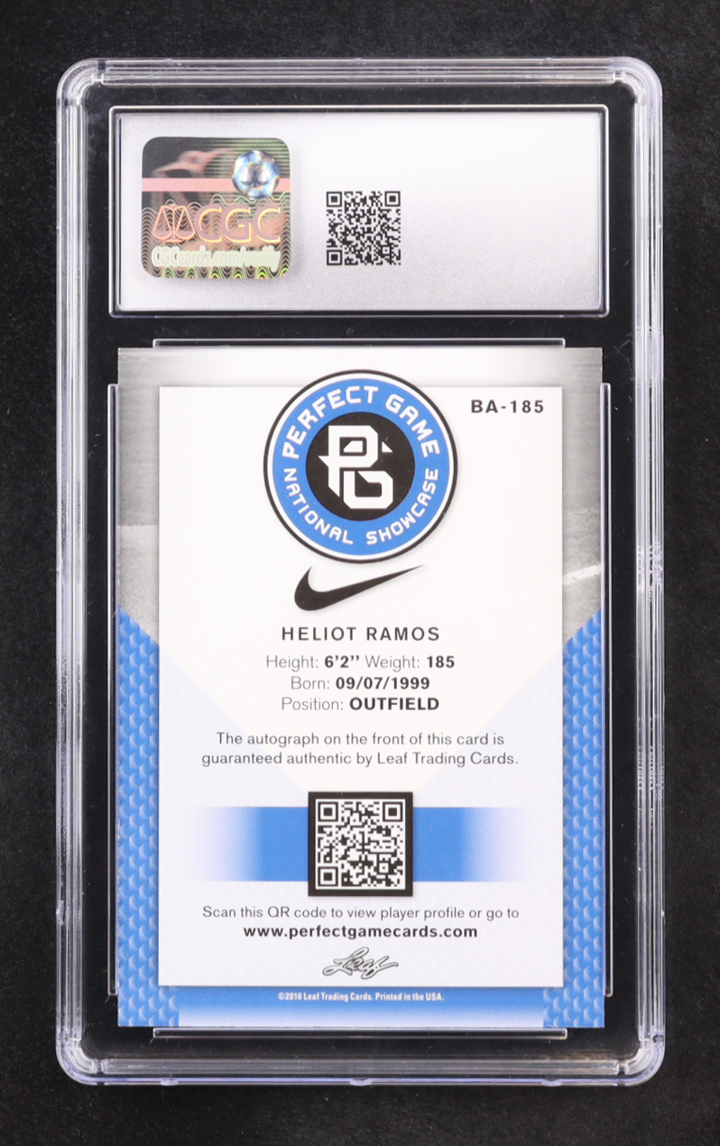 Heliot Ramos 2016 Lead Perfect Game Autographs Silver #BA-185 RC (CGC 9 | Autograph Graded CGC 9) at PristineAuction.com Heliot Ramos 2016 Lead Perfect Game Autographs Silver #BA-185 RC (CGC 9 | Autograph Graded CGC 9) at PristineAuction.com
