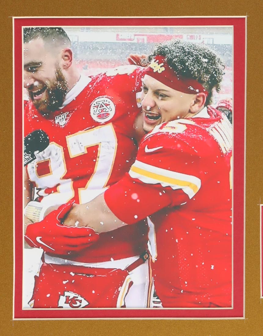 Patrick Mahomes Custom Framed Jersey Display with Stat Plaque & Super Bowl Pin & Chiefs Logo Pin at PristineAuction.com Patrick Mahomes Custom Framed Jersey Display with Stat Plaque & Super Bowl Pin & Chiefs Logo Pin at PristineAuction.com