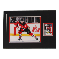 Nico Hischier Signed 12x17 Custom Matted Sports Card Display with Photo (JSA) at PristineAuction.com