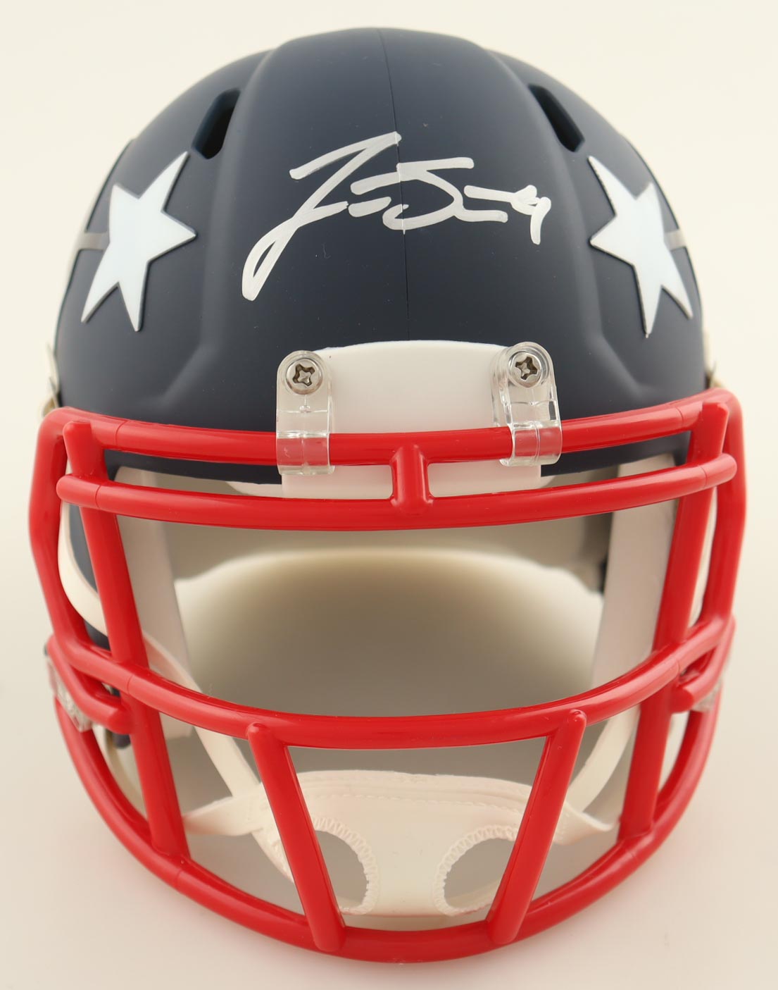 Jarrett Stidham Signed Patriots AMP Alternate Speed Mini Helmet (NEP) at PristineAuction.com Jarrett Stidham Signed Patriots AMP Alternate Speed Mini Helmet (NEP) at PristineAuction.com