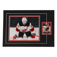 Travis Zajac Signed 12x17 Custom Matted Sports Card Display with Photo (JSA) at PristineAuction.com