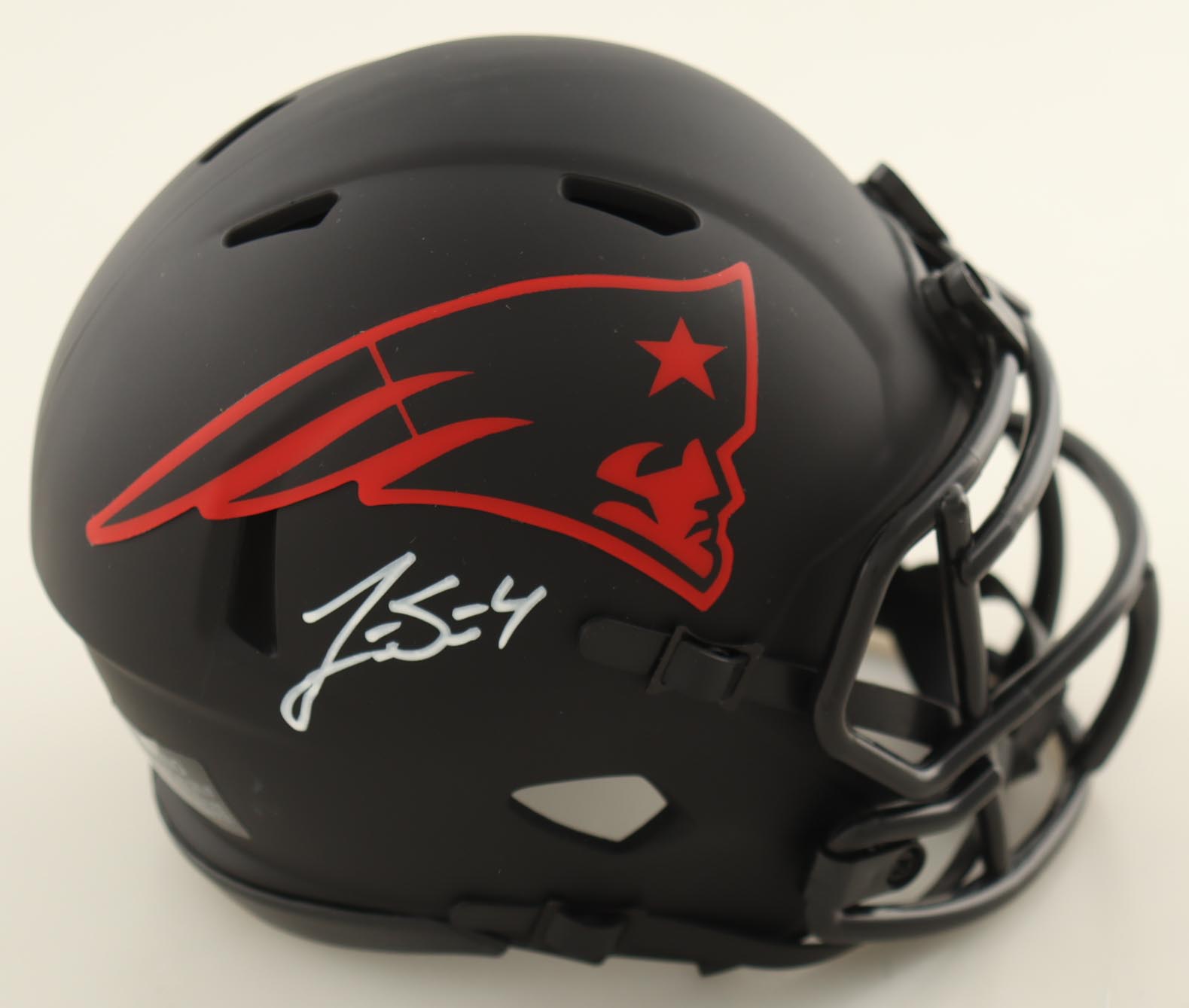 Jarrett Stidham Signed Patriots Eclipse Alternate Speed Mini Helmet (JSA) at PristineAuction.com Jarrett Stidham Signed Patriots Eclipse Alternate Speed Mini Helmet (JSA) at PristineAuction.com