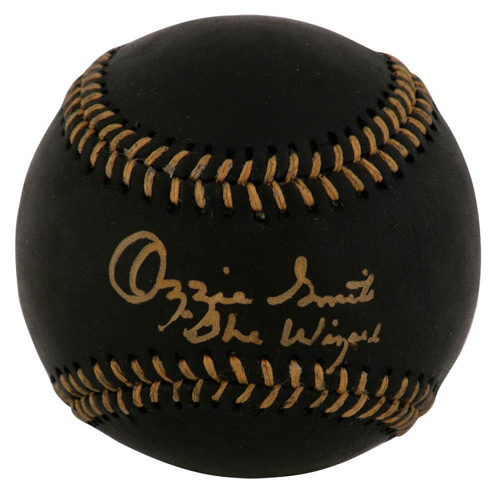 Ozzie Smith Signed OML Black Leather Baseball Inscribed "The Wizard" (Fanatics) at PristineAuction.com Ozzie Smith Signed OML Black Leather Baseball Inscribed "The Wizard" (Fanatics) at PristineAuction.com