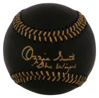 Ozzie Smith Signed OML Black Leather Baseball Inscribed "The Wizard" (Fanatics) at PristineAuction.com