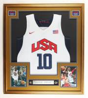 Kobe Bryant Custom Framed Jersey Display with (2) Olympic Pins at PristineAuction.com